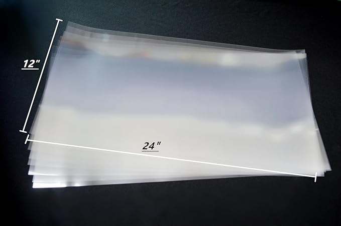10 Sheets 6 mil Acetate Mylar Sheet 12 x 24 inch Transparent PET Blank Stencil Sheet for Cricut, Silhouette, Craft Template Material