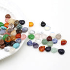 LE SKY 50 Pcs Natural Stone Beads Waterdrop Shape Healing Chakra Polished Assorted Crystal Quartz Agate Stone Charms for Jewelry Making Necklace Bracelet