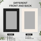Prudiut 15 Pack 4x6 Black Picture Mats, Frame Mattes for 3x5 Pictures Display Photo Frame Mat Core Bevel Cut Mat Board Show Kit for Photos, Prints, Artworks