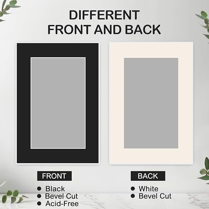 Prudiut 15 Pack 4x6 Black Picture Mats, Frame Mattes for 3x5 Pictures Display Photo Frame Mat Core Bevel Cut Mat Board Show Kit for Photos, Prints, Artworks