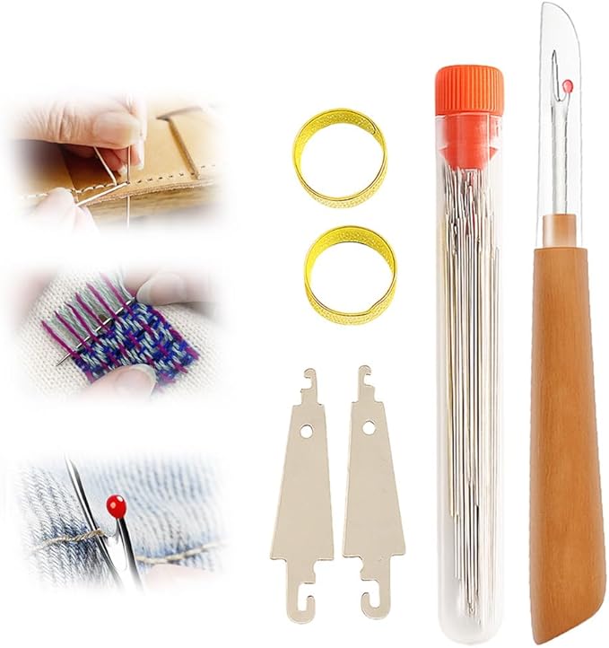 31PCS Sewing Tool Set, 2026 New Big Eye Steel Sewing Needles Kit, Stainless Steel Needles for Hand Sewing Kit, Portable DIY Hand Made Craft Set for Handcraft Lovers (31 Pcs)