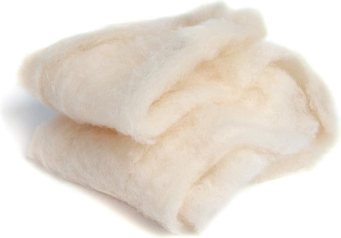 Desert Breeze Distributing Maori Wool Carded Batting, 100% Natural New Zealand Wool Made by DHG in Italy for Needle Felting, 3.5 OZ, 27 Micron, Color Frittata Beige