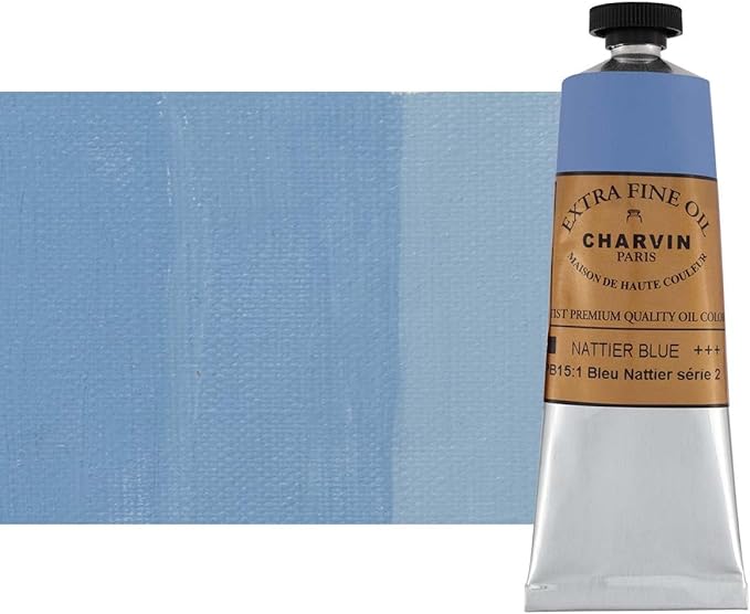 Charvin Extra Fine Oil Paint, Nattier Blue 60 mL - Triple-Milled, Rich Texture, Poppy Oil-Based, Light-Fast, Handmade, Archival Quality