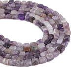 Natural Amethyst Cuboid Stone Loose Semi Gemstone Beads for Jewelry Making 8mmx12mm 38cm/Strand