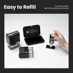 Premium Stamp Ink, Quick-Drying & AP-Certified Non-Toxic Refill Ink for Self-Inking Stamps, Date Stamps and Stamp Pads (Black, 2oz)