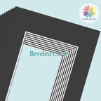 MBC MAT BOARD CENTER, 10 Pack 8.5X11 for 6X8 Black Picture Mats Frame Mattes, Bevel Cut, Acid Free, 4-Ply Thickness