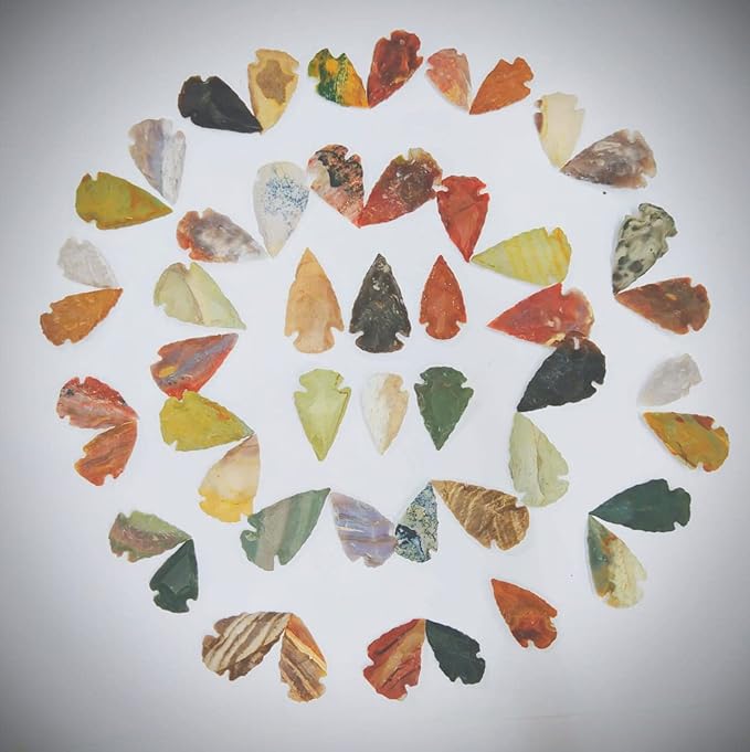 50 PC Lot Flint Arrowhead OH Collection Project Spear DIY Points arrowheads
