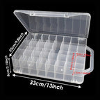 46 Grids Sewing Organizer, Double Sided Thread Box Storage, Portable Clear Plastic Organizer Box for Embroidery and Sewing Threads, Embroidery Floss, Crafts, Small Toys (Clear)