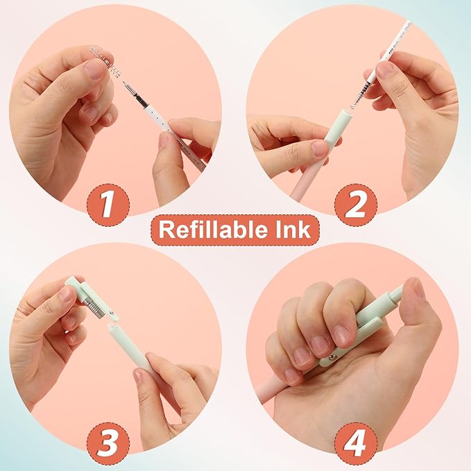 FIOVER 10pcs Gel Pens Black Ink Medium Point 0.7mm Pens Smooth Writing High-End Series Cute Ballpoint for Journaling Note Taking, Office School Supplies Gifts for Women and Men