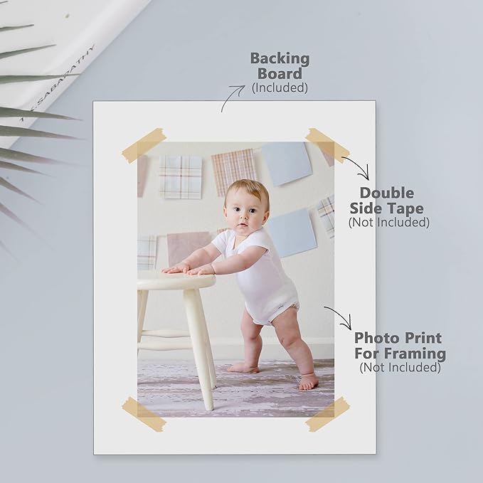10 Pack Backing Boards Only - 11X14 Uncut White Mats Matboards, Acid Free & White Core Backerboards, Ideal for Photos, Pictures, Prints, Frames, Arts