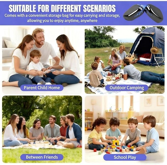 Magnetic Chess Game，24 Stones，String & Portable Storage Bag，Strategy Board Game for Family Game Night, Indoor Outdoor Use for Kids Adults V