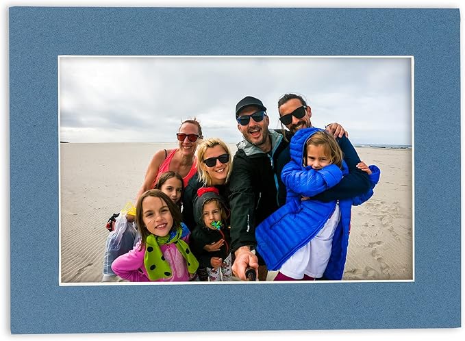 11x14 Mat for 8.5x11 Photo - Precut Steel Blue Picture Matboard for Frames Measuring 11 x 14 Inches - Bevel Cut Matte to Display Art Measuring 8.5 x 11 Inches - Acid Free Pack of 100 MATS