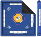 Mahjong Mat for Table 31.5''x31.5'', Non-Slip Mahjong Cloth Cover with Game Rules, Mahjong Tablecloth for Poker, Board Games Table Mat, Card Games, Tile Games, Dominoes (Blue)