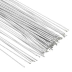 PATIKIL 18 Gauge 16" Floral Stem Wire, 100 Pcs Paper Wrapped Iron Artificial Flower Stem Accessories for DIY Bouquet Stem and Craft Decoration, White