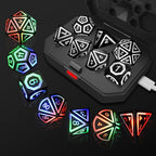 Rechargable DND Dice Set, Light Up Dice, 7 PCS Glowing Balanced LED Dice Electronic Dices, D&D Dice, Polyhedral Dice Set RPG Role Playing Table Game