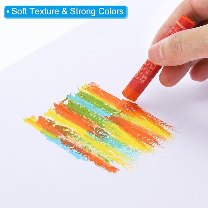 PATIKIL Orange Oil Pastels, 12Pcs Soft Oil Crayons Creamy Pastels Stick Art Supplies for Art Painting Drawing Blending Graffiti for Artists Beginners