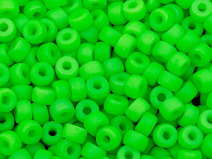 1.76 oz (ab. 240pcs) Mix of Big Pony Bagel Czech Glass Beads, 6mm (0.24 inch, Hole 0.08in) Semi Matte Neon Mix