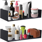 U Shape Floating Shelves Wall Mount Metal Bookshelf CD DVD Storage Display Shelves, Black Set of 2
