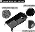 Bates- 4 Inch Paint Tray Set, 22 pcs, 1x 4 Inch Paint Roller Tray, 20x Disposable Plastic Liners & 1x Roller Frame