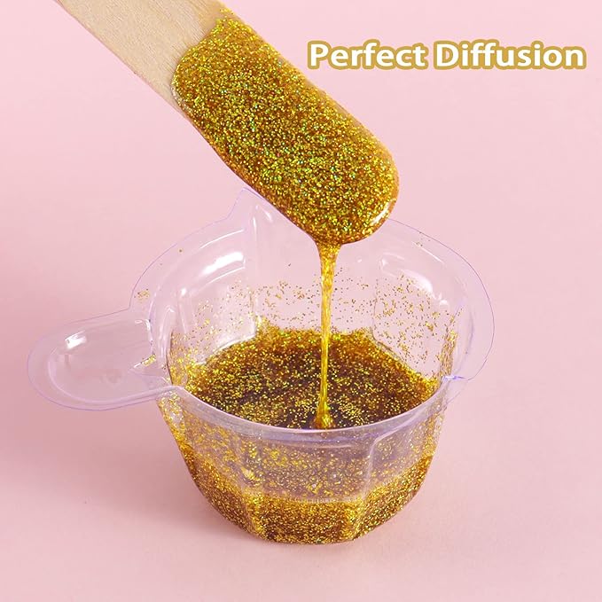 Renfio Holographic Ultra Fine Glitter Powder Metallic Resin Glitter 2.11 Oz (60g) PET Flakes Crafts Sequins 1/128" Fine Glitter Epoxy Chips Flakes for Tumblers Slime - Laser Blue