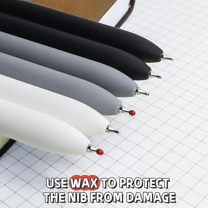 6 Pcs Gel Pens 0.5mm Quick Dry Black Ink Pens Fine Point Smooth Writing Pen, Cute Office and School Supplies Gifts for Women Teacher Students (6 Pcs Black White Grey Silver)