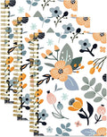 (3-Pack) A5 Blank Notebook - 70 Sheets/140 Pages Per Blank Paper Notebook, 100 GSM Thick White Paper, 5.8" x 8.3" Spiral Blank Journal, Flowers