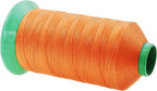 Mandala Crafts Bonded Nylon Thread Orange Heavy Duty Sewing Threads - 1250 YDs Size 138 420D T135 Tex 135 Thread for Leather Jeans Weaving Outdoor Marine Upholstery Threads