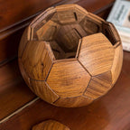 3D Wooden Soccer Puzzle, Handmade DIY Football Puzzle Gift for Kids, World Cup Souvenirs, Luxury Home Decoration Ball Ornaments, Decor for Bedroom, Living Room, Office - Solid Teakwood
