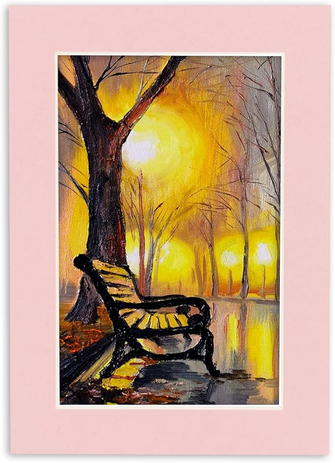 Pack of Ten Acid Free 8.5x11 Mats Bevel Cut for 7x9 Photos - Pink Precut Matboards With Backing Boards and Self Seal Photo Mat Bags For Pictures, Photos, Framing - 4-ply Thickness