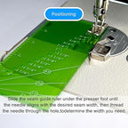 Seam Guide Ruler and Magnetic Seam Guide for Sewing Machine,Includes 1/4” Pivot Point and 15 30 45 Degree Trim Line