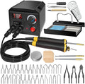 Wood Burning Tool, Wood Burner kit Pen 200~750℃, Wood Burning kit with Digital Thermometer Temperature Adjustable Temperature, 2 pyrographic Wood Burning pens, 36 Wood Burning Pen Tips