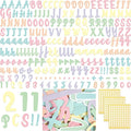 221 Pcs Bulletin Board Letters Round Alphabet Number Punctuation Symbol Combo Letter Cutouts Classroom Decoration for School Classroom Chalkboard Poster Board(Macaron Italic)