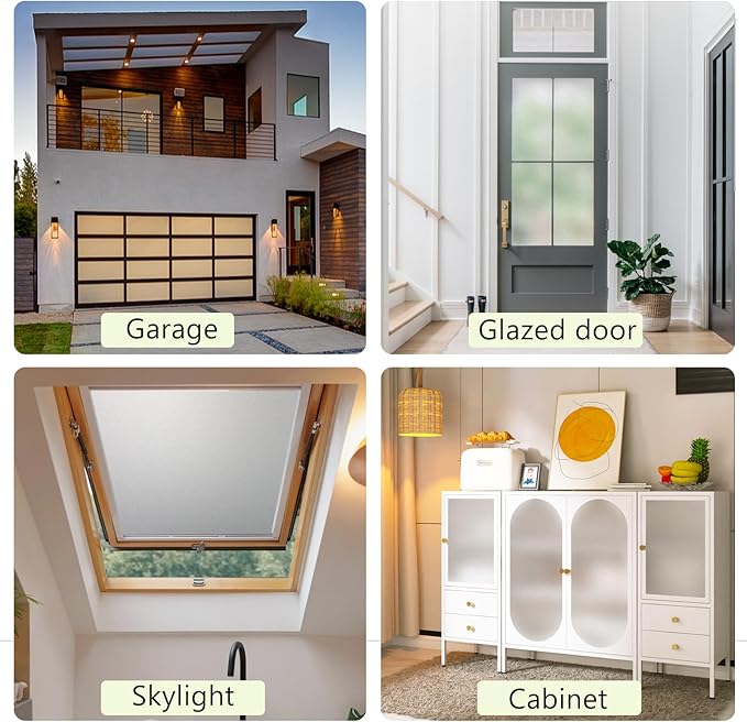 Frosted Glass Window Privacy Film - UV Sun Blocking Heat Control, Static Cling Removable & Reusable for Home, Bathroom, and Office (Frosted 45.2 Inch x 13.1 Feet)