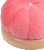 HARFINGTON Wooden Base Needle Pincushions Japanese Style Pin Cushions Round Pin Cushion Needle Holder for Sewing Quilting Needlework DIY Crafts, Watermelon Red
