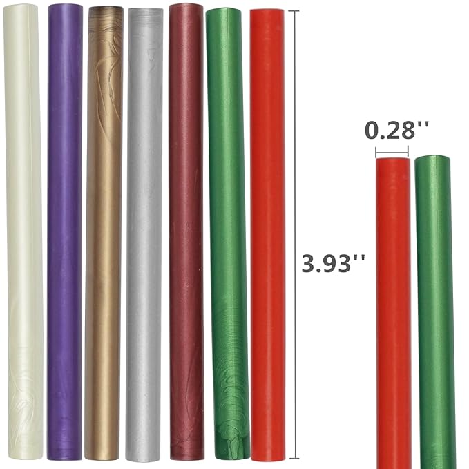 Rose Wax Seal Sticks, ONWINPOR 20pcs Glue Gun Wax Sealing Sticks for Waxseal Stamp, Mini Sealingwaxsticks Suit for 0.28''Glue Gun (Rose Red)