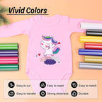 HTVRONT HTV Vinyl Rolls Heat Transfer Vinyl - 12" x 5ft Magenta HTV Vinyl for Shirts, Iron on Vinyl for All Cutter Machine - Easy to Cut