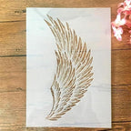 TIAMECH A4 Reusable Wing Stencil for Painting - Eagle Angel Wing Layering Template, DIY Wall Art, Wood Furniture, Scrapbook & Crafts (8.3x11.7inch)