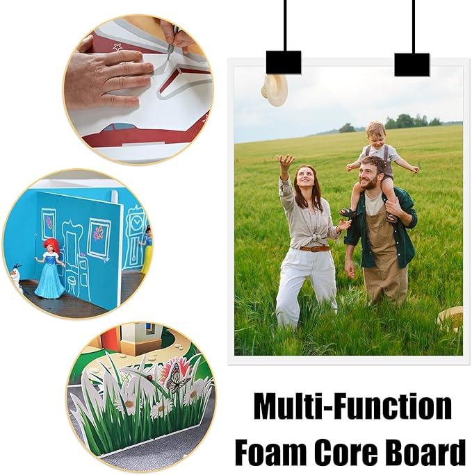 30 Pack White Foam Board 12" x 16.5", 3/16" Foam Core Baking Board for Projects, A3 Polystyrene Mat Board Poster Foam Board Sheets for Art Crafts, Presentation, Wedding, School Projects