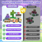 Magnetic Blocks, 150PCS Magnetic Building Blocks, Stacking Magnets for Kids, Sensory Toy for STEM Constructions Magnet Blocks for Boys Girls Age 3+, Christmas Birthday Gifts