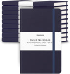 Huhuhero Lind Notebook Journals for Writing, 120Gsm Premium Thick Paper Hardcover Notebooks for Work, Business, Note Taking, Office School Supplies 5"×8.25" (10, Navy Blue)