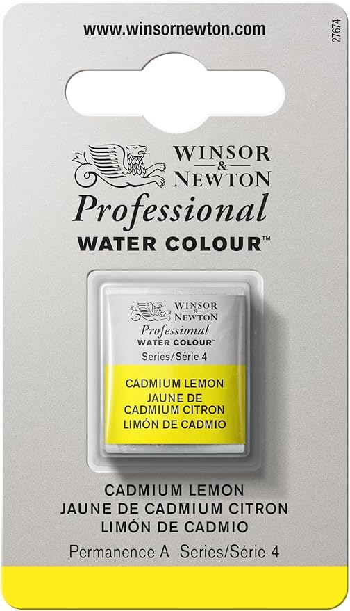 Winsor & Newton Professional Watercolor, Half Pan, Cadmium Lemon