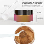Ceya Chameleon Mica Powder, 1.8oz/ 50g Peach Sunset Chrome Nail Powder, Cosmetic Grade Pearlescent Effect Color Shift Pigment for Epoxy Resin, Makeup, Nail Polish, Soap Dye, Candle Making, Craft
