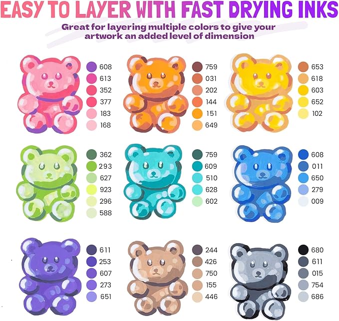 LET'S RESIN PAINT136 Colors Acrylic Paint Markers Direct Liquid,Brush Tip Acrylic Paint Pens for Coloring,Water-Based Acrylic Markers for Drawing,Painting,Canvas,Art Supplies,Craft
