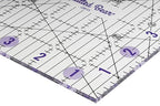 The Quilted Bear Quilting Rulers - Transparent Acrylic Non Slip Quilting, Patchwork & Sewing Ruler with Clear Black Lines & 30, 45 & 60 Degree Angles for Perfect Accuracy & Precision (5" x 5")