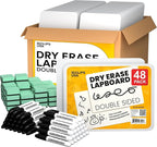 Dry Erase Board, Dry Erase Lap Boards (with 12 Markers & 12 Erasers), Small White Boards Dry Erase, White Board Mini, 9” x 12” Double Sided (48 Pack)