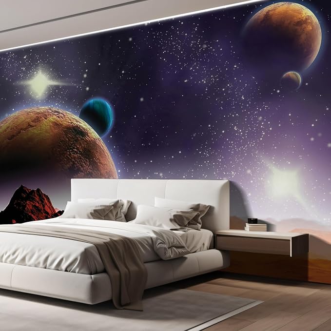 wall26 Peering into a Vibrantly Colored Space Wall Mural, Removable Sticker, Home Decor - 120x192 inches