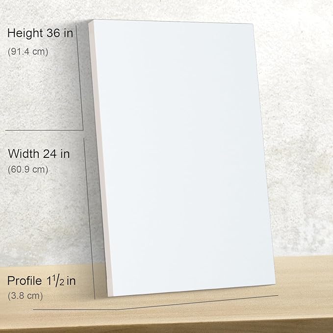 PHOENIX 24x36 Inch 2 Pack Gallery Canvas - 1.5 in Thick Extra Large Canvases for Painting - Deep Edge 100% Cotton 11 Oz. Gesso Primed White Blank Professional Canvas Oil & Acrylic Paints