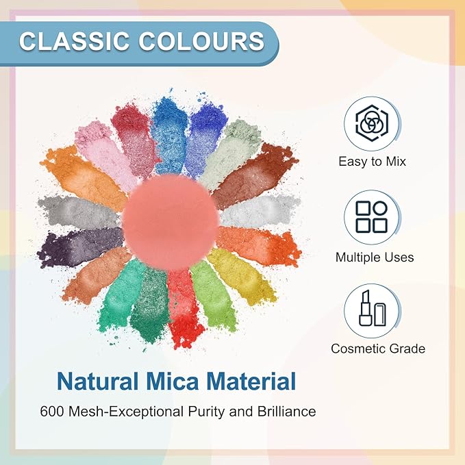 uxcell 10g/0.35oz Cosmetic Grade Mica Powder, 600 Mesh Mica Powder Natural Resin Epoxy Pigment Powders for Casting Resin, Candle Dye, DIY Nail Polish and Lip Gloss, Red