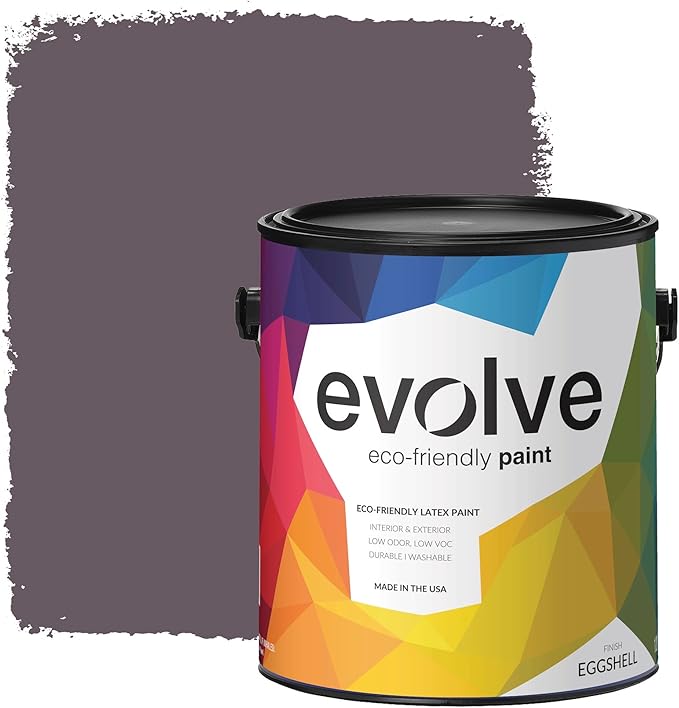 EVOLVE Paint & Primer: Environment-friendly, Low Sheen with One-coat Coverage for Interior & Exterior surfaces (Gentle Plum, 1-Gallon)