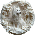 Wooden Puzzles Adults, 3D Paper Samoyed Dog Wooden Puzzles 100 Pieces, Unique Animal Shaped Wood Challenging Jigsaw Puzzles Gifts for Adults, 8.5x8.3in